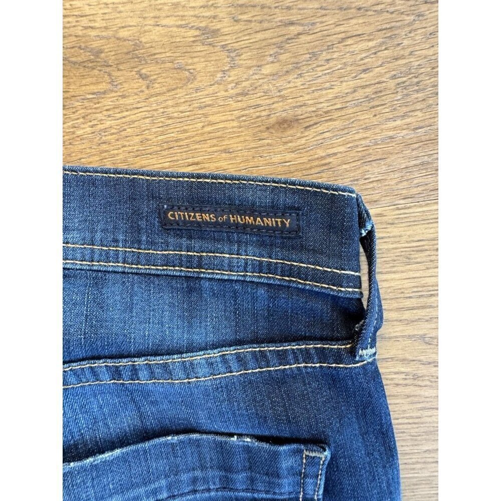 Blue Denim CITIZENS OF HUMANITY Dani Cropped Straight Leg Cuffed Jeans Size 26 - Picture 4 of 16